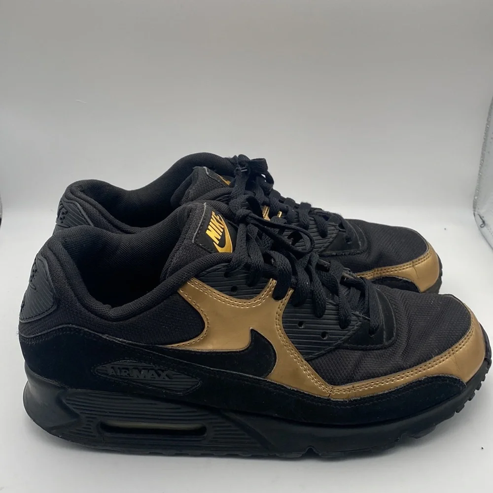 Nike Air Max 90 Essential 'Black Gold’ Men’s Sneakers Size 10 - Picture 3 of 7